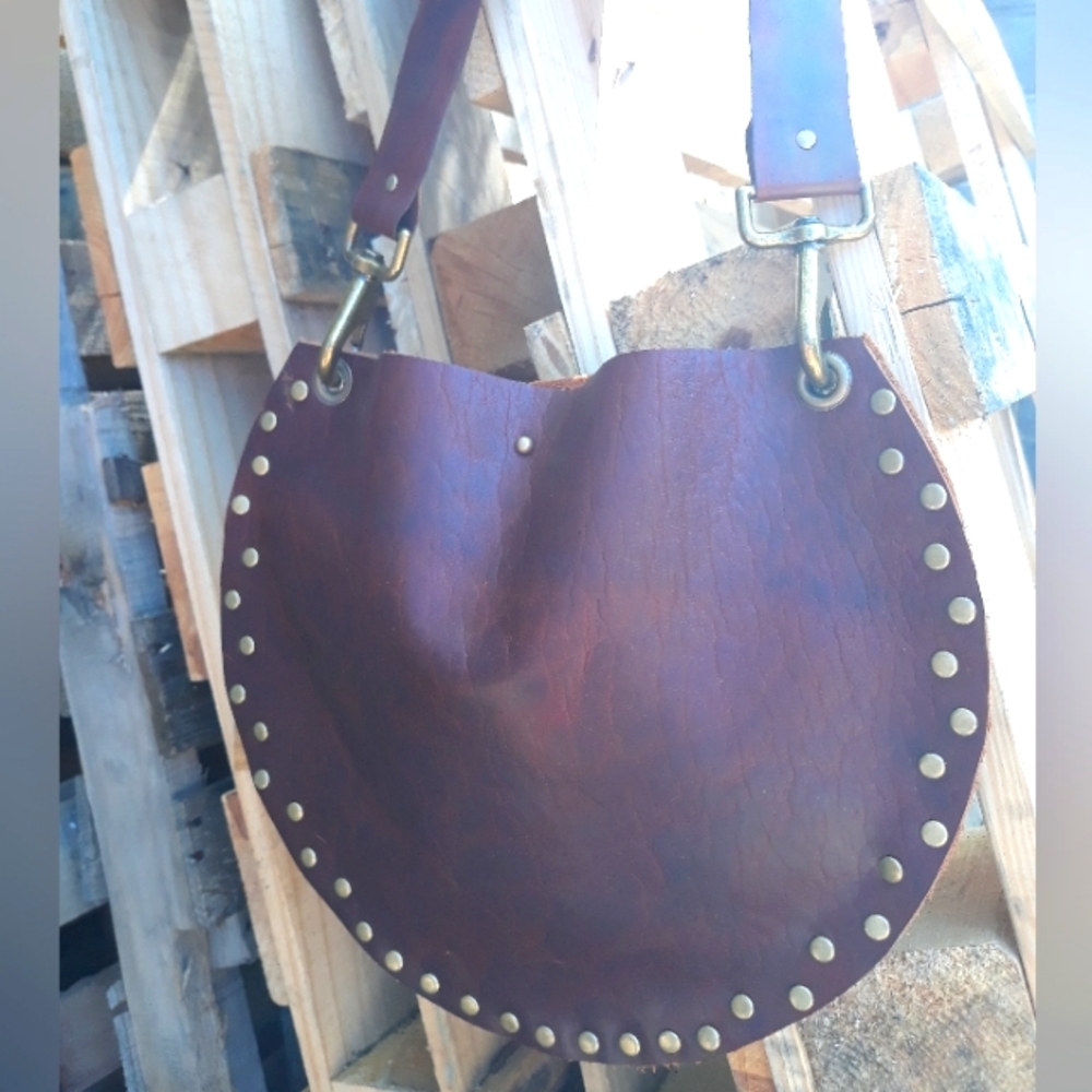 Handcrafted/Brown Leather/Boho Style Hobo Bag by J.Monique - Picture 10 of 10